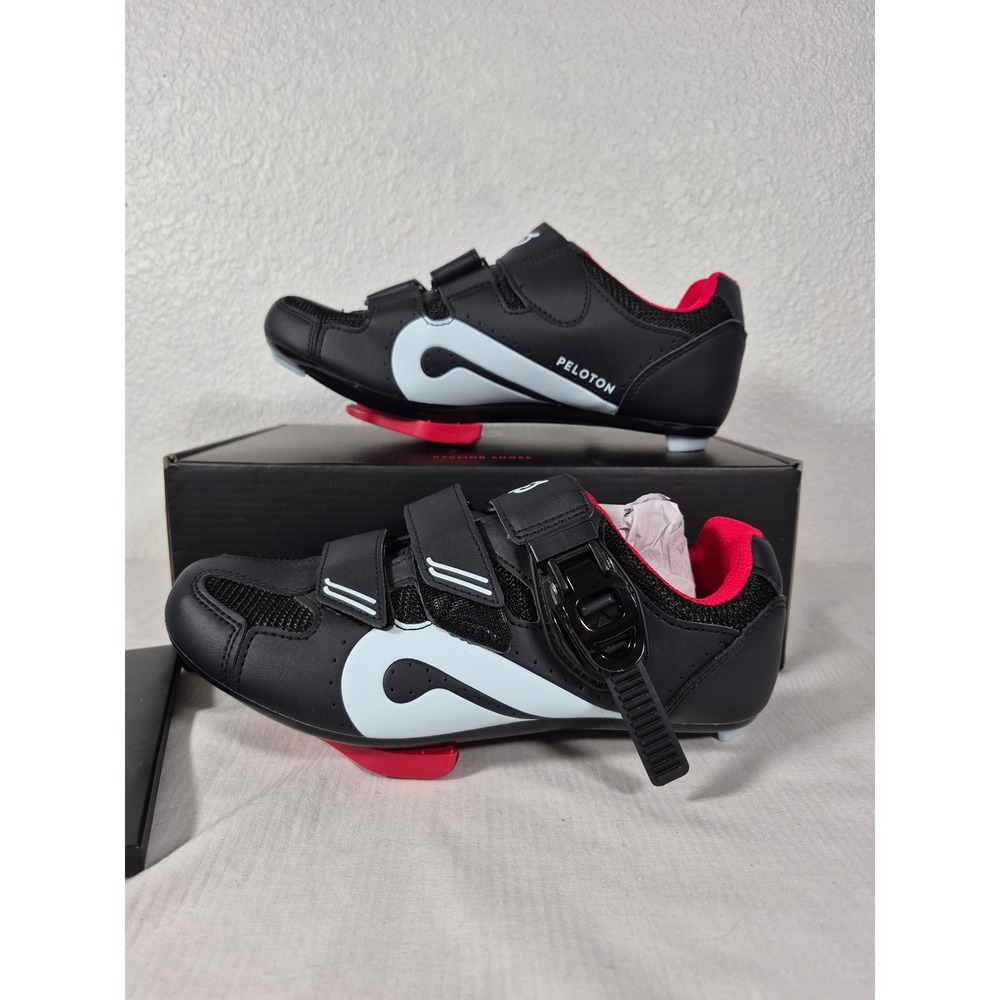 Peloton Cycling Shoes Black Red Women EU 38 (US Size 7.5) PL-SH-B-38 with Cleats